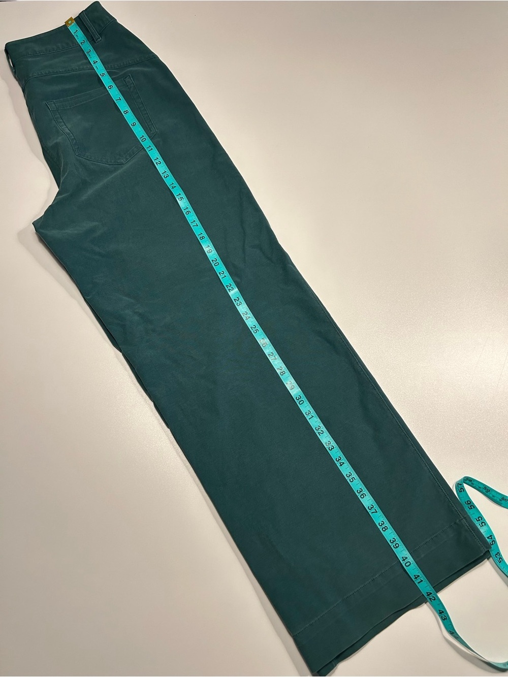 Lululemon City Sleek 5 Pocket Wide Leg High Rise Pants Green Jasper Teal - Picture 5 of 7